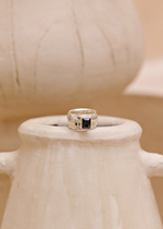 Кольцо «Мозаик» раф прямоугольный с ониксом и ромбом белый циркон