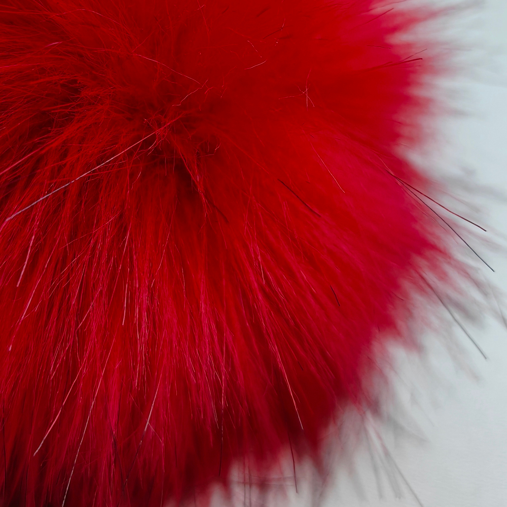 Помпон из искусственного меха "Пепельно-красный" d=13 см