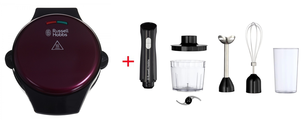 Мультимейкер Russell Hobbs 24620-56 красный + Блендер погружной 3 в 1 27141-56
