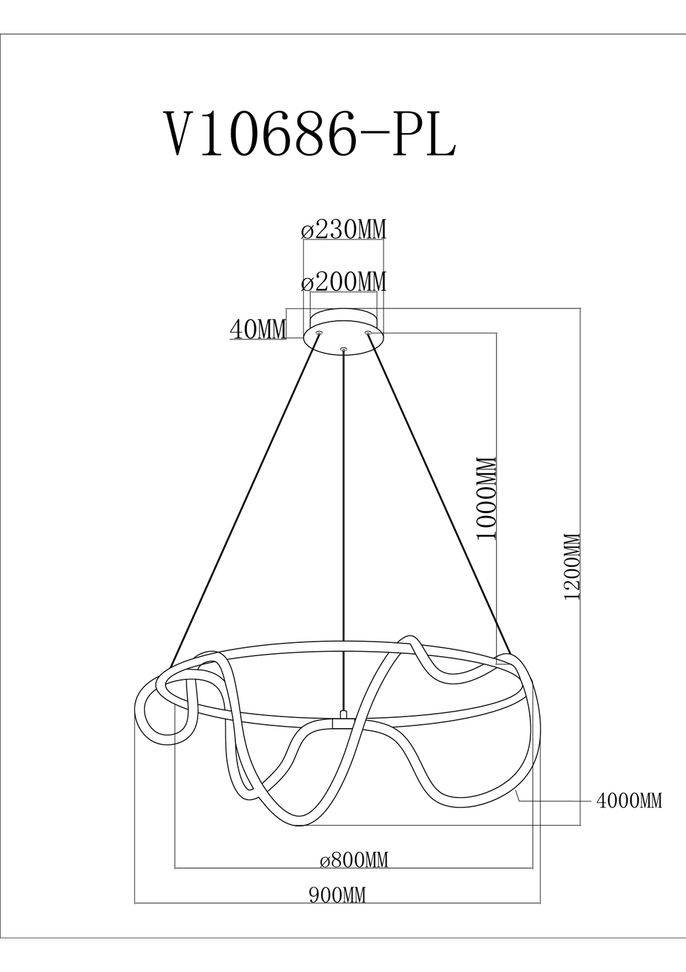 Светильник подвесной светодиодный Moderli V10686-PL True