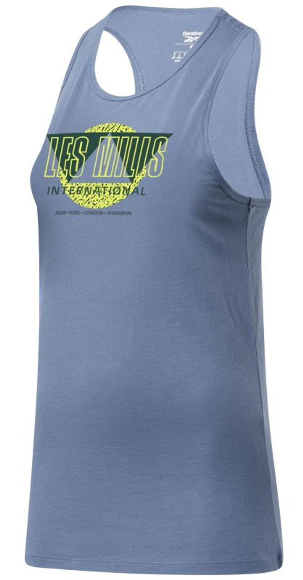 Женский топ теннисный Reebok Les Mills Graphic Racerback W - небесный