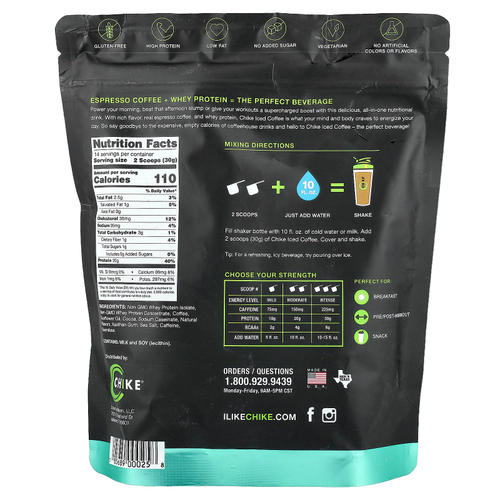 Chike Nutrition, холодный кофе с высоким содержанием протеина, мокко и мята, 420 г (14,8 унции)