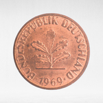 Germany, 1 Pfennig, 1969, (Hamburg Mint - "J"), VF