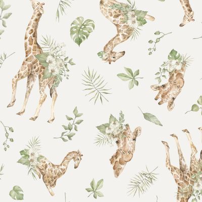 Жирафы и листья