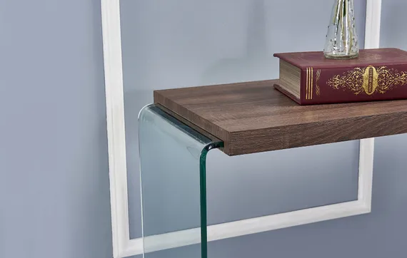 Консоль Glass с деревянной столешницей
