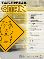 Табличка декоративная "Баттерс" из сериала Южный парк, South Park на дверь и стену, прикольная штука в подарок фанату, декоративный знак, 24,5х24,5 см, серия CITRIN / ЦИТРИН, Айдентика Технолоджи