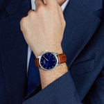 ZEPPELIN New Captain Collection Quartz Movement Men"s Watches Watch 40 Blue Dial Stainless Steel Case