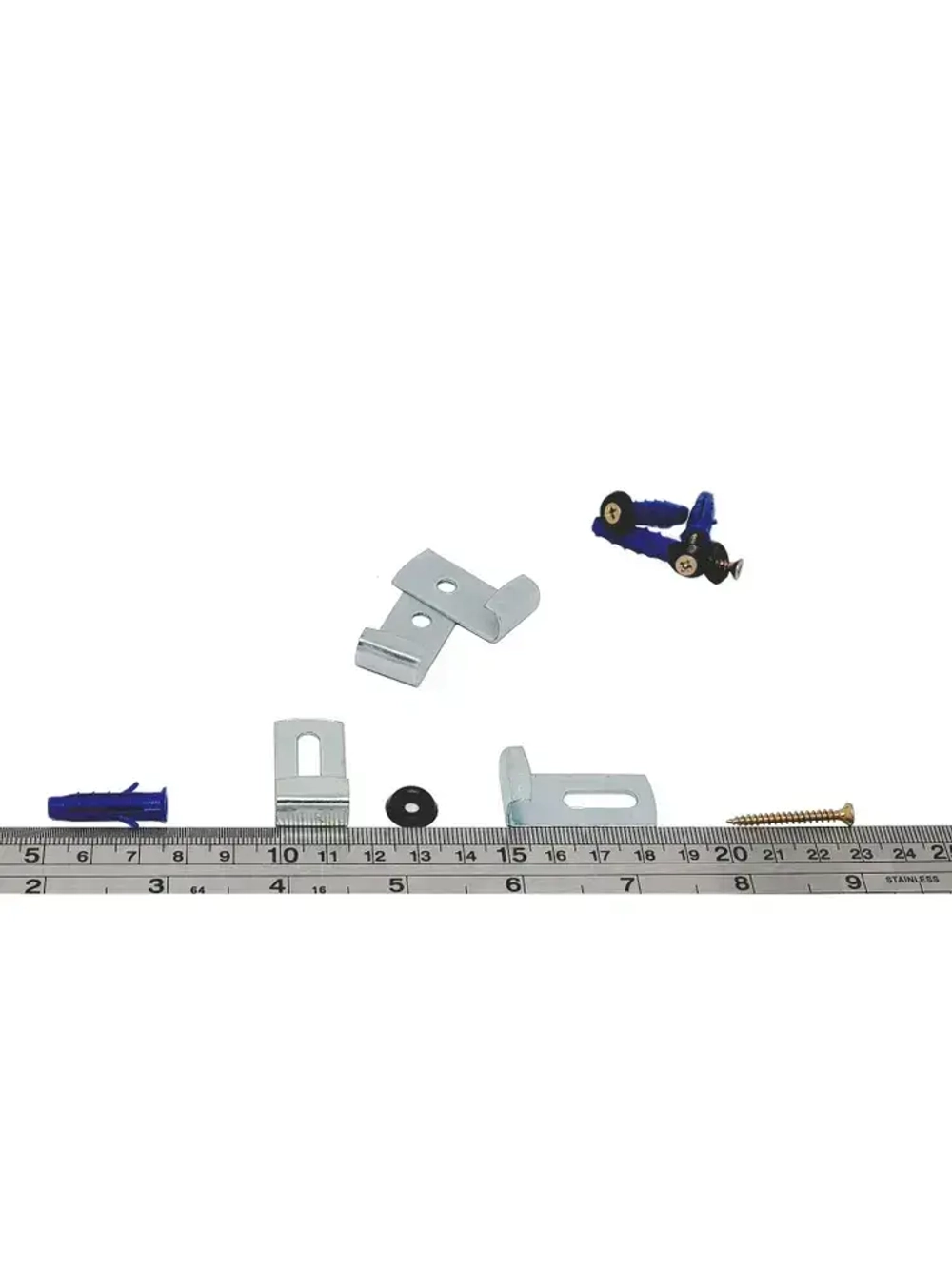 Комплект из 4 зеркалодержателей без сверления, крепеж для стекол-скинали, зеркал, кухонных фартуков и защитных экранов. Для стекол от 2 до 4,2мм.