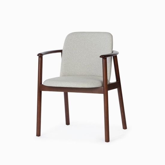 Стул Leon деревянный, бежевая ткань