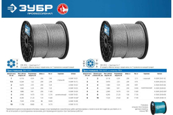 Стальной трос ЗУБР Профессионал DIN 3055, d=8мм, L=80м 4-304110-08