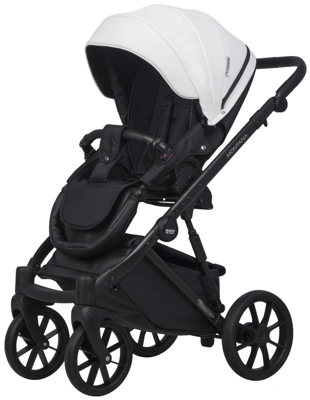 Детская коляска Riko Basic Montana X Ecco 2 в 1 32 White-Light Silver (белый-св.серый)