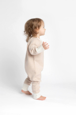 7055-157 Комбинезон вязаный "Ёлочка" (экрю+бронза)