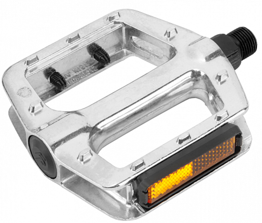 Педали FP-922 FEIMIN, ось 9/16" со светоотражателями, алюминиевые серебристые