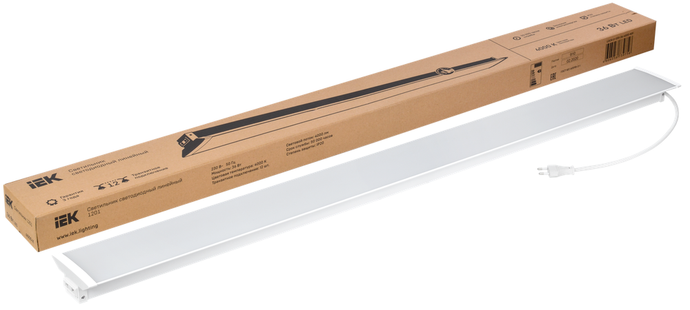 PRO Светильник светодиодный линейный 1201 36Вт 4000К 1200х107х52мм IEK