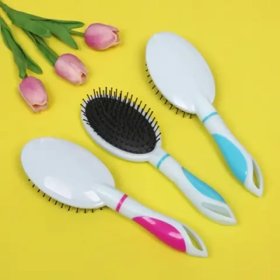 Расческа массажная «Kamila Beauty», овальная большая, цвет белый, 24см