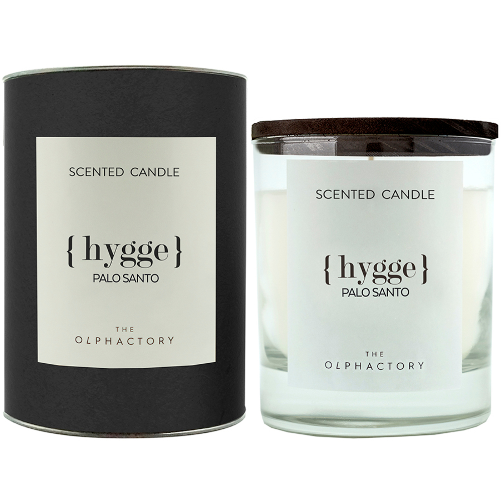 Свеча ароматическая the olphactory, hygge, palo santo, 40 ч