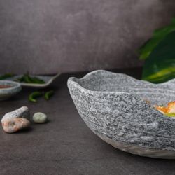 Салатник 1000 мл 22,9*18,2 см h7,7 см Wave Up Stone Crush Untouched Taiga P.L. [1]