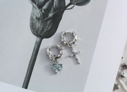 Серьги трансформеры Blue Heart