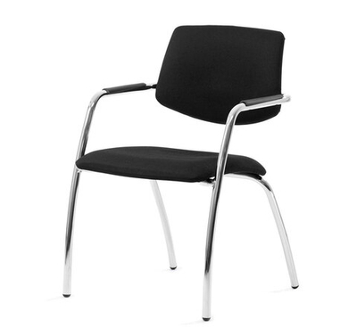 URBAN Кресло 4 опоры, ткань ЧЕРНЫЙ/ХРОМ