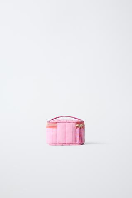 ZARA ШКАТУЛКА ДЛЯ УКРАШЕНИЙ С ЦВЕТОЧНОЙ ВЫШИВКОЙ, РОЗОВЫЙ