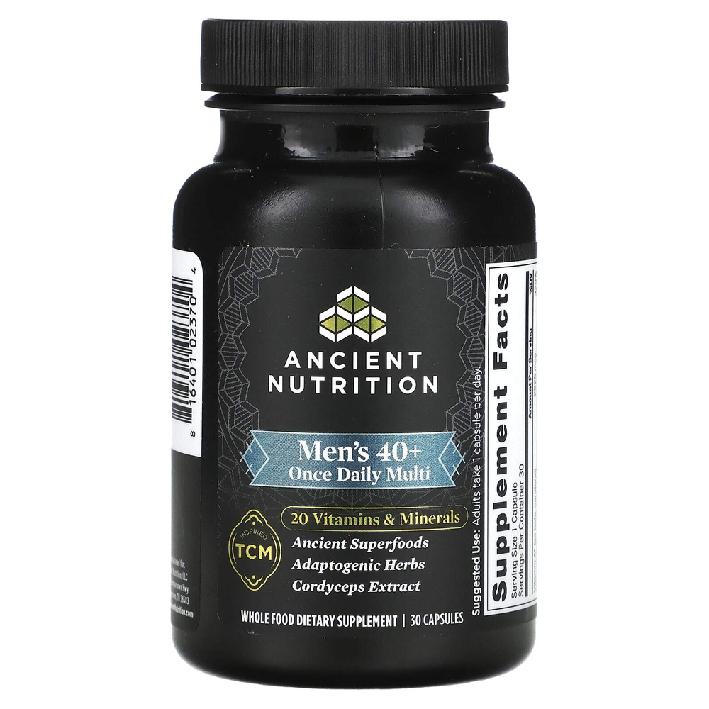 Ancient Nutrition, мультивитамины для мужчин старше 40 лет, один раз в день, 30 капсул