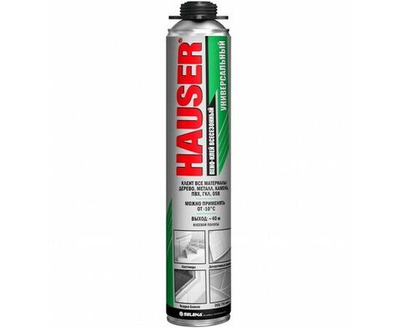 Клей-пена универсальный всесезонный HAUSER 550 мл под пистолет, арт. 16086 (12)