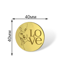 Топпер Бирка круглая "LOVE"   (4см) 5шт акрил
