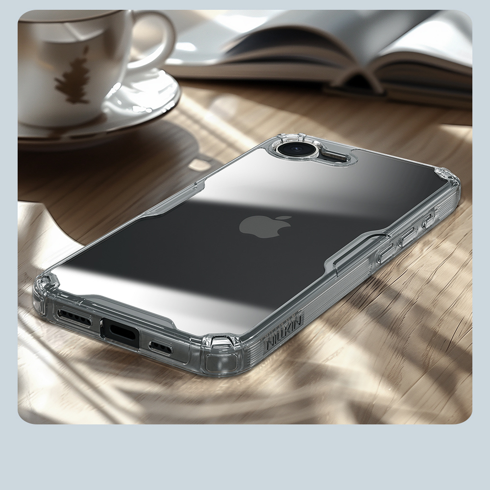 Прозрачный усиленный чехол от Nillkin для iPhone 16e, серия Nature TPU Pro Case