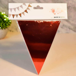 Растяжка "Праздничные флажки" 2,5м 13*17,5см 10шт, глянец красный