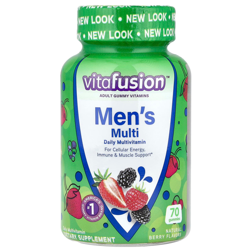 VitaFusion, Мультивитамины для мужчин, натуральные ягоды, 70 жевательных таблеток