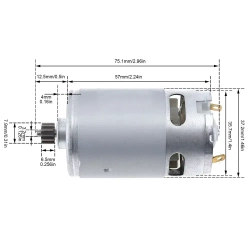 RS550 12 В 9 зубьев 7,9 мм DC мотор 19500 об/мин односкоростной для шуруповерта / электрической дрели с высоким крутящим моментом редуктора