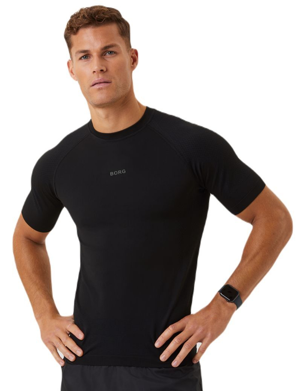 Теннисная футболка Bjorn Borg Running Seamless T-Shirt - black beauty