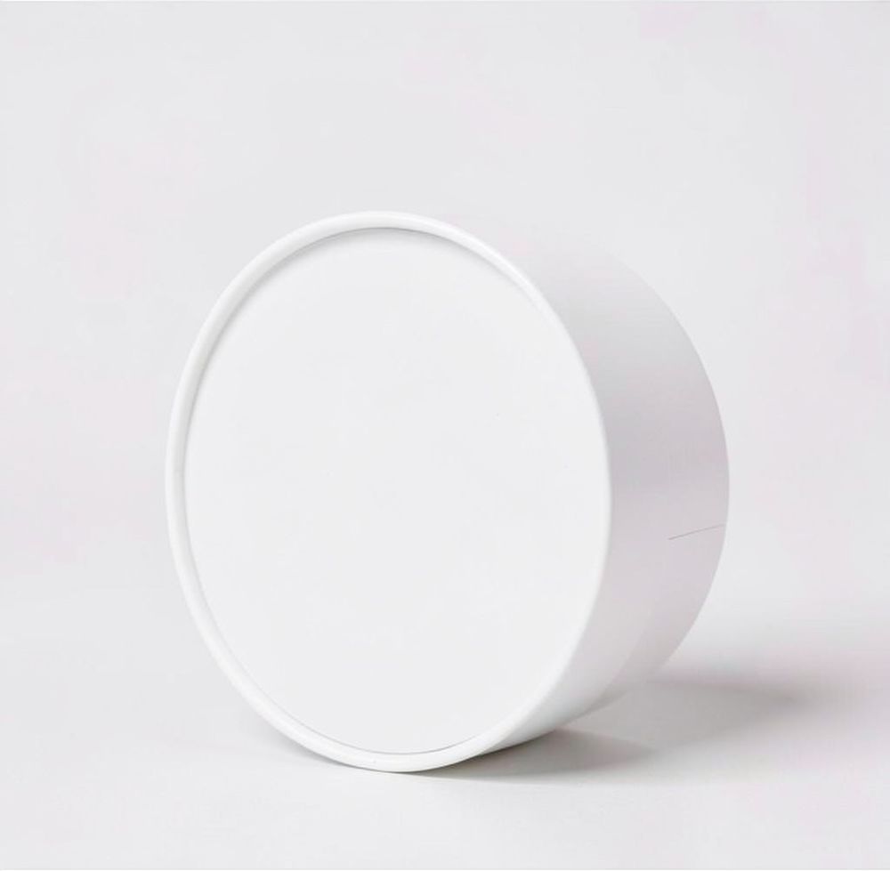 Бюджетная короткая коробка с завальцовкой (глухая крышка из ламинированной бумаги) . Цвет;Белый.