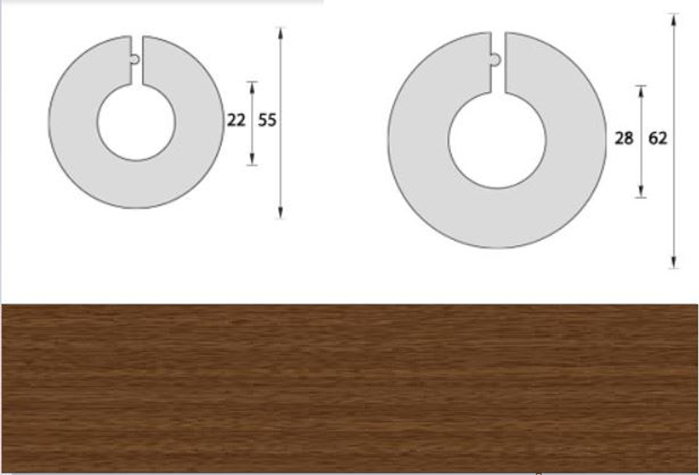 Розетта для труб 28мм "ИД" Орех (3/4")