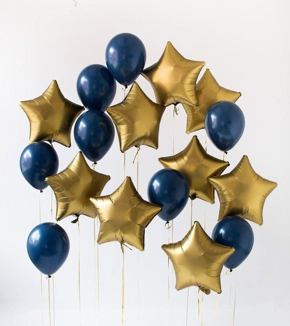 Композиция из гелиевых шаров Звезды золото