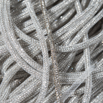 Стразовый шнур, бесцветные кристаллы, 4мм