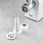 Мясорубка SCARLETT SC-MG45M20, 1800 Вт, производительность 2 кг/мин, 4 насадки, реверс, пластик, белая