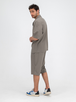 Костюм льняной с шортами. Хаки