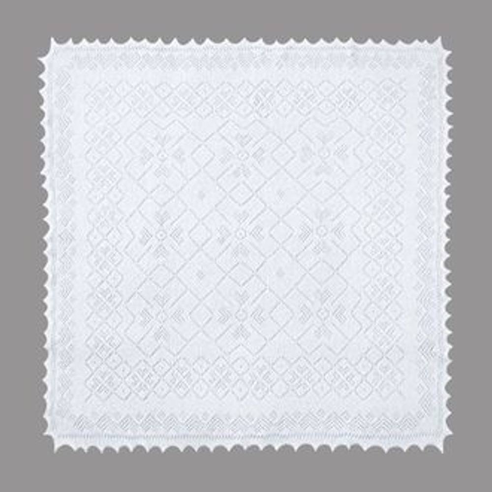 Оренбургский пуховый платок П3-100-01 белый отбеленный