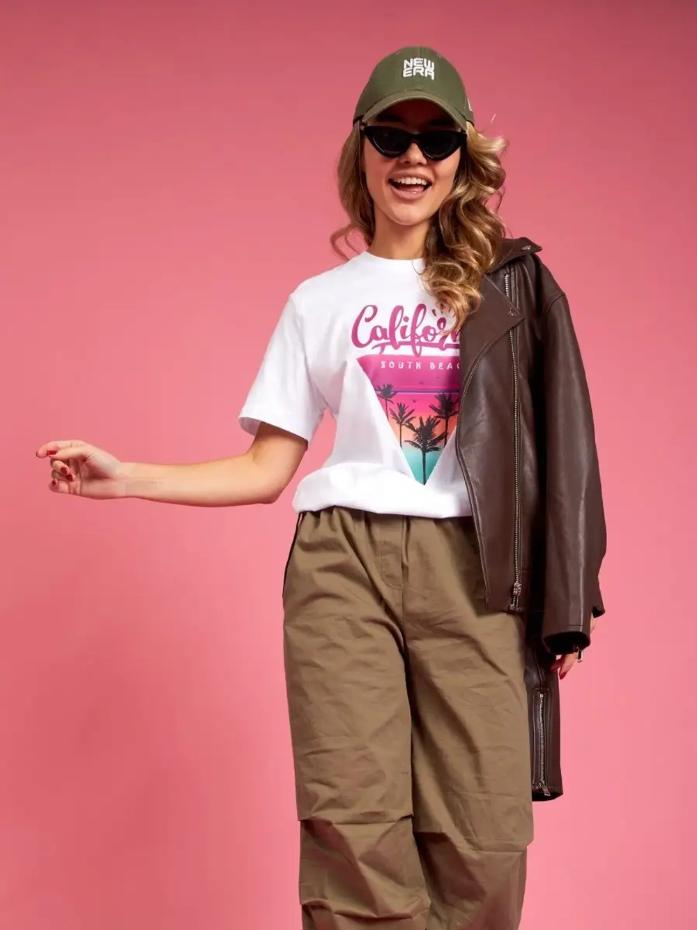 Футболка калифорния california оверсайз белая