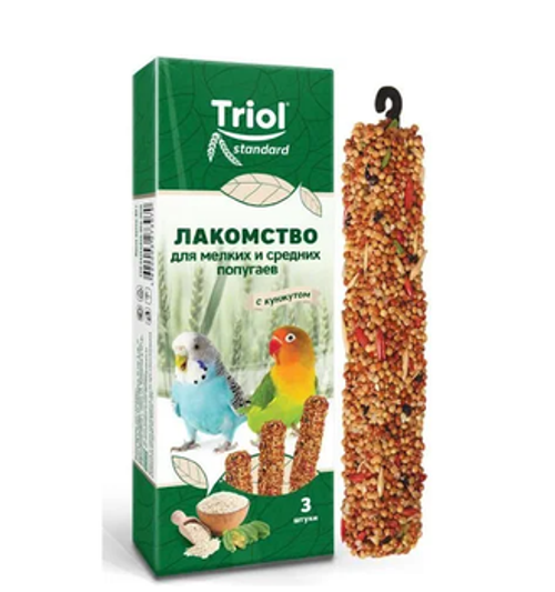 Triol лакомство для мелких и средних попугаев палочки с кунжутом 3 шт по 80 гр