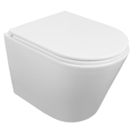 Унитаз подвесной Azario Teramo 515х355х365 безободковый, скрытое крепление, смыв "Торнадо", в комплекте с сидением микролифт (AZ-0053-UQ3)