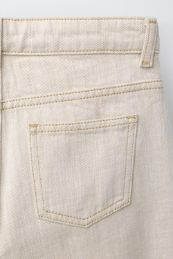 ZARA ДЖИНСЫ СВОБОДНОГО КРОЯ, ЭКРЮ