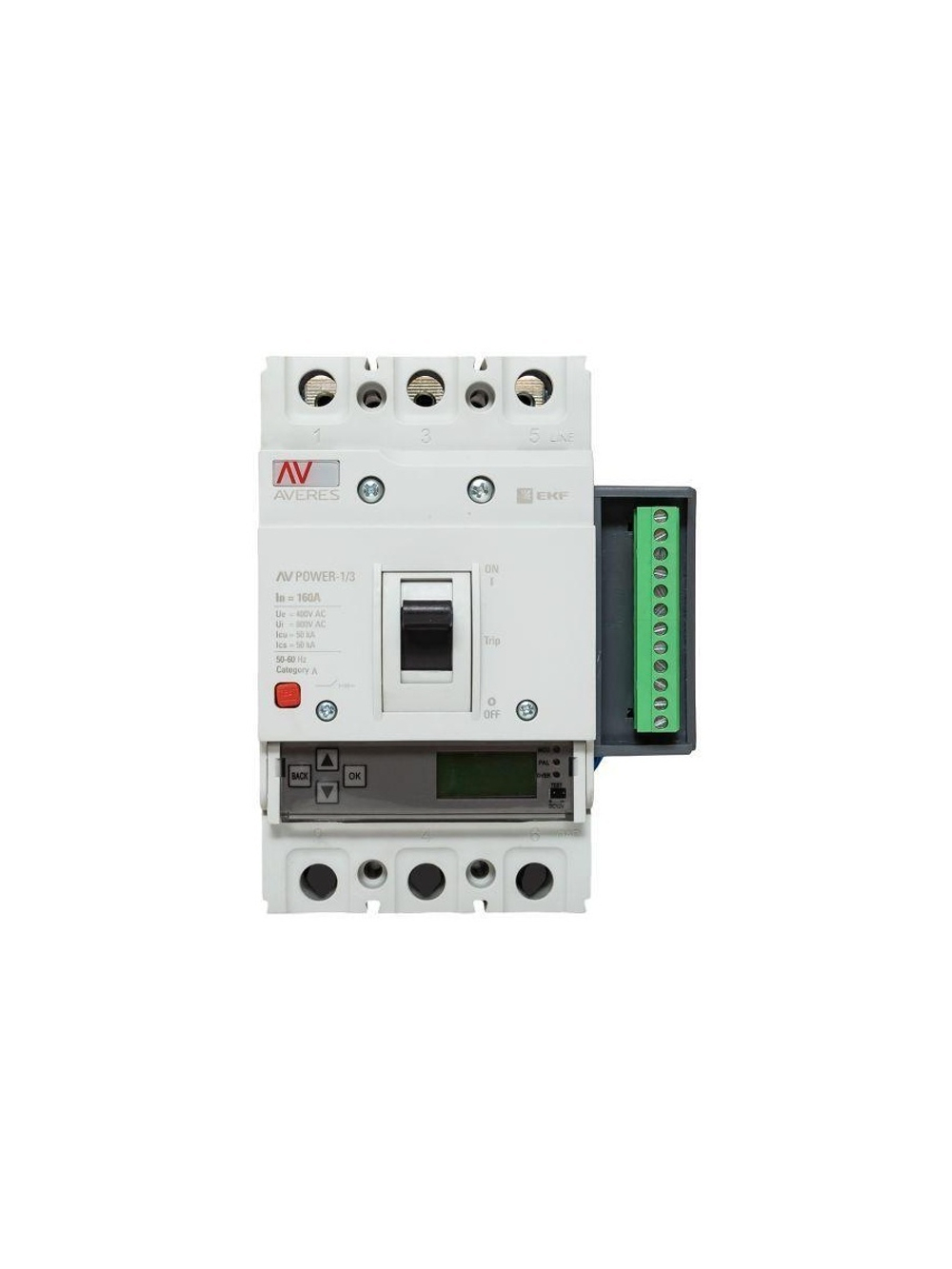 Выключатель автоматический 3п 160А 50кА AV POWER-1/3 ETU6.2 AVERES EKF mccb-13-160-6.2-av