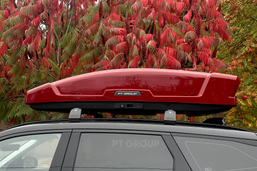 Автобокс на крышу автомобиля "Space Luxe" двустороннее открывание (красный) / PT-Group