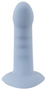 Голубой вибростимулятор на присоске Heart Guy - 17 см. (Цвет: голубой)