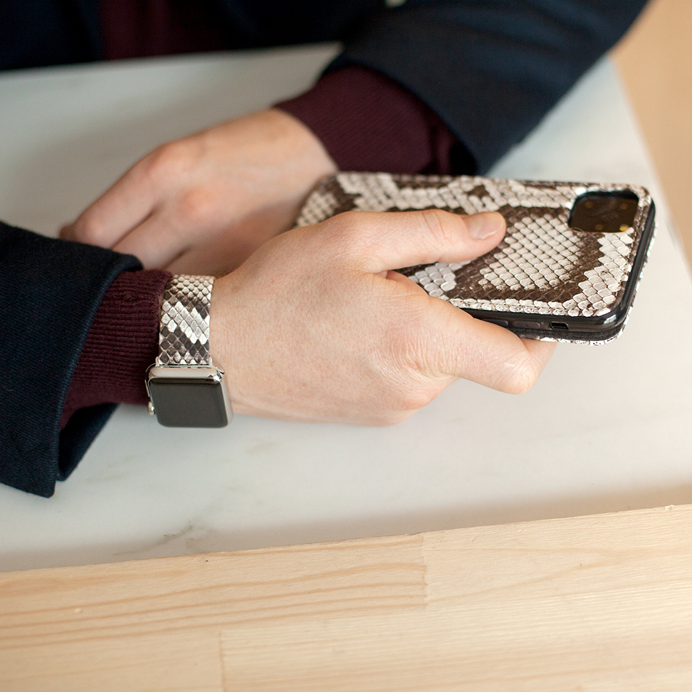 Ремешок для Apple Watch 44/45/46 mm из кожи питона, цвета Natur