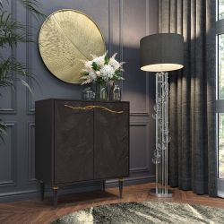 Комод Арт Колор leaves Классик Голд с 2 полками Терпкий коричневый