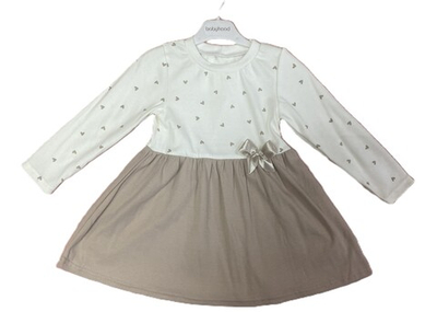 Платье из интерлока (100% хлопок) молочно-бежевое на рост 98 см