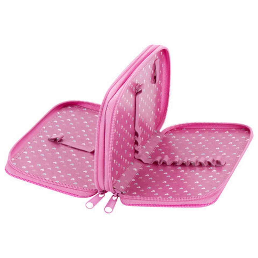 Пенал ЮНЛАНДИЯ, 2 отделения, ткань, люрекс, Sloth, 270365